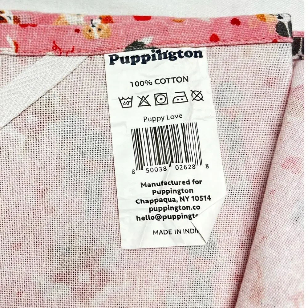 Puppington Kitchen Towels 100% Cotton Puppy Love Feline Valentines Set of 2
